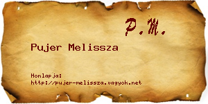 Pujer Melissza névjegykártya